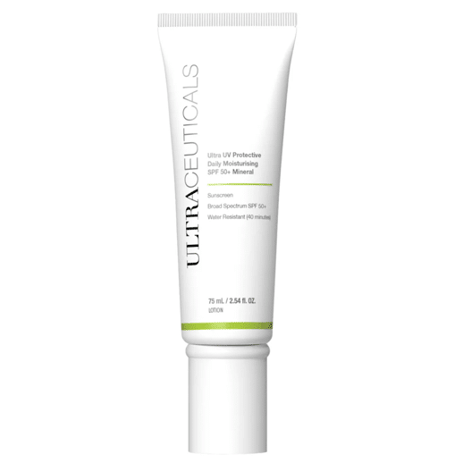 The Ultra UV Protective Daily Moisturising SPF 50+ Mineral contains caffeine which is a powerful antioxidant that protects the skin. 